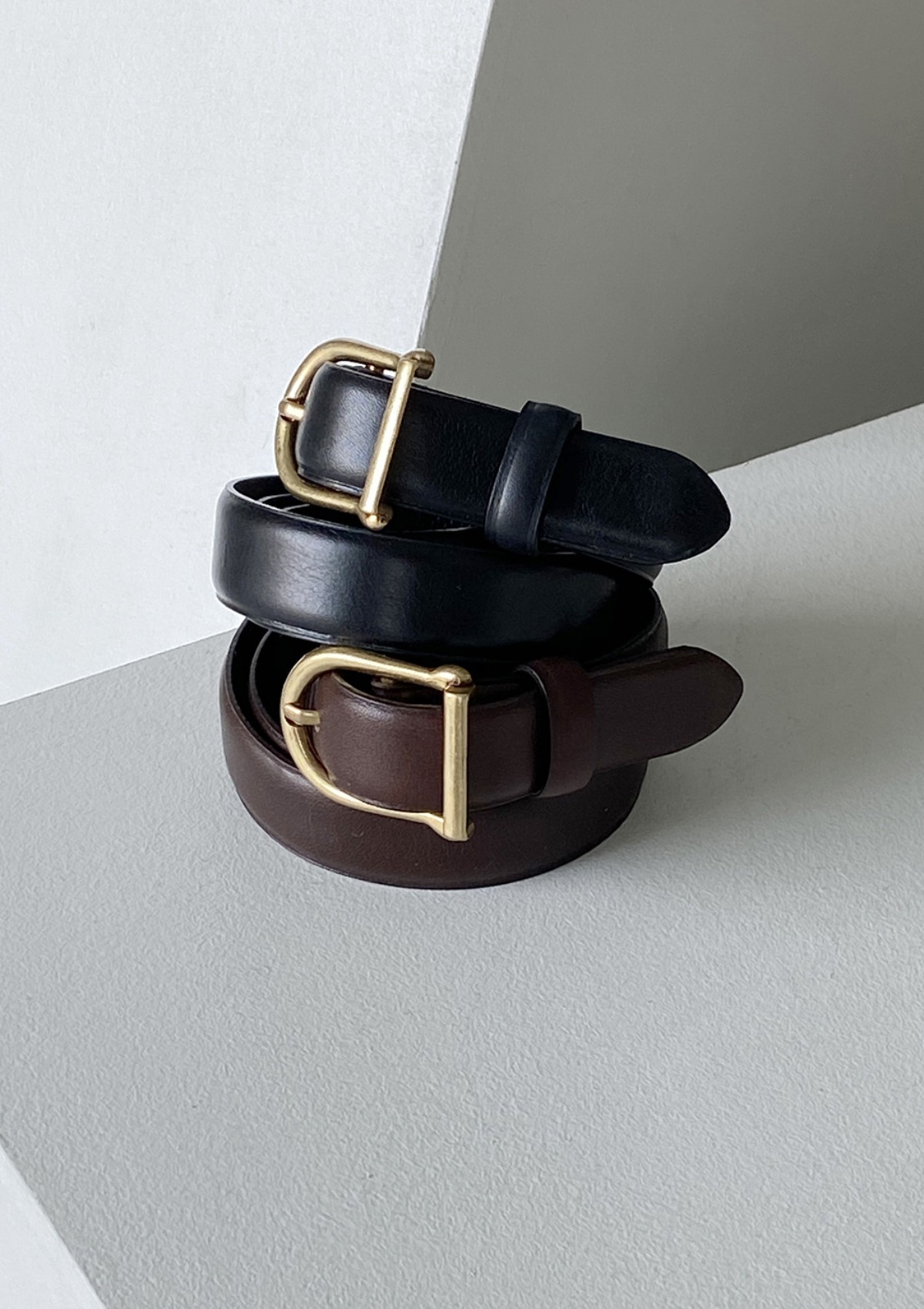 classic leather belt (Brown,Black)