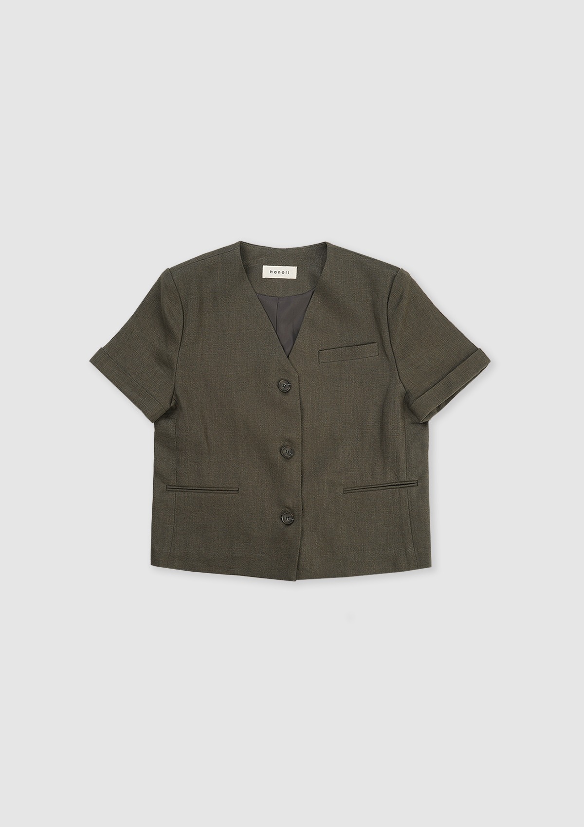 Linen Cabra Jacket (Khaki)